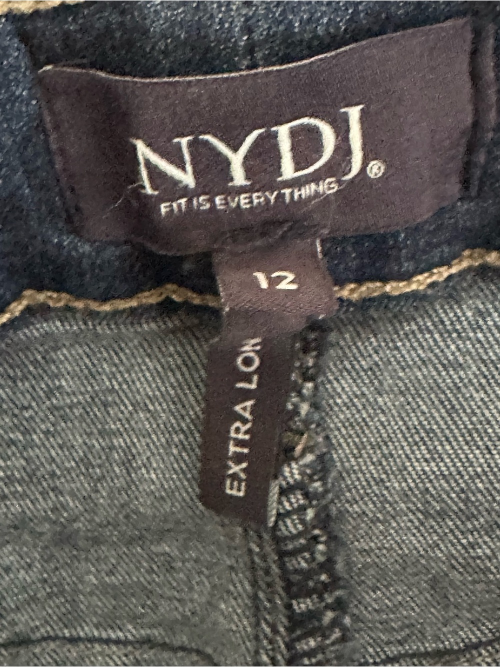 NYDJ Marilyn Straight Dark Wash Jeans. Extra Tall. Size 12 - Picture 11 of 11